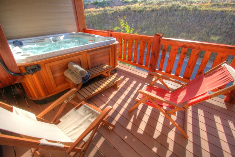 Hot Tub with Surrounding Deck